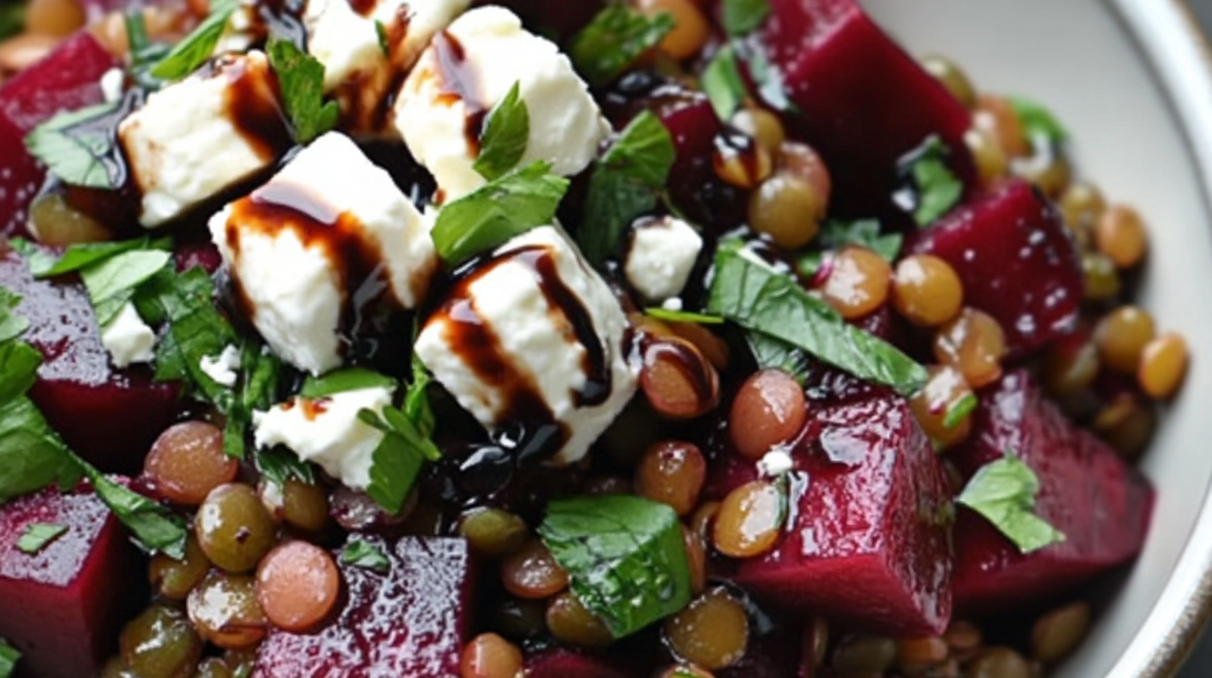 Roasted Beetroot & Lentil Salad with Balsamic