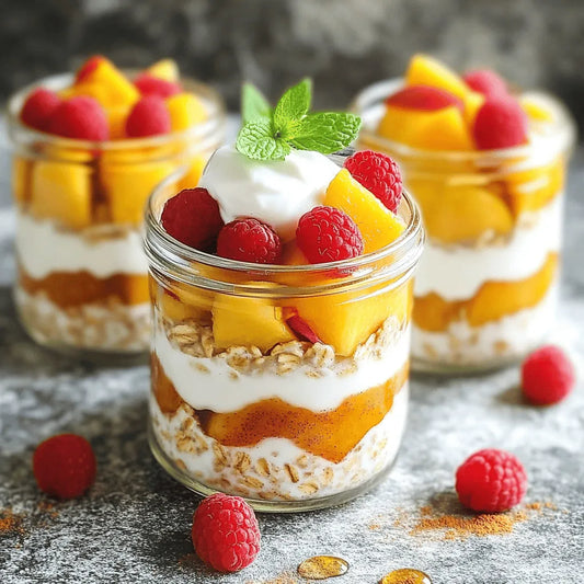 Peach Melba Overnight Oats