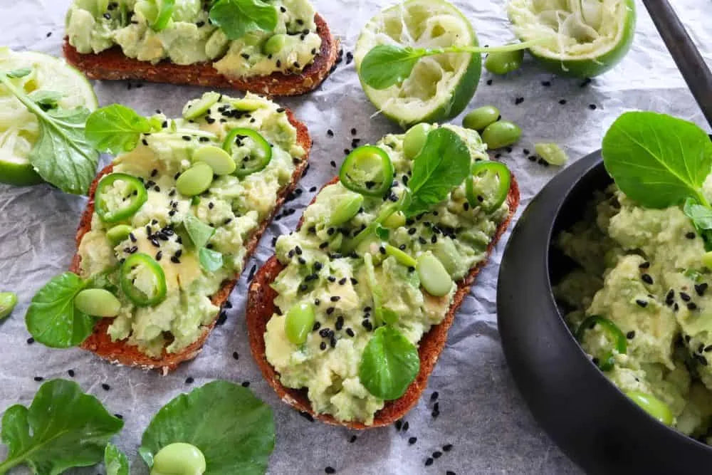 Avocado & Edamame Smash on Rye