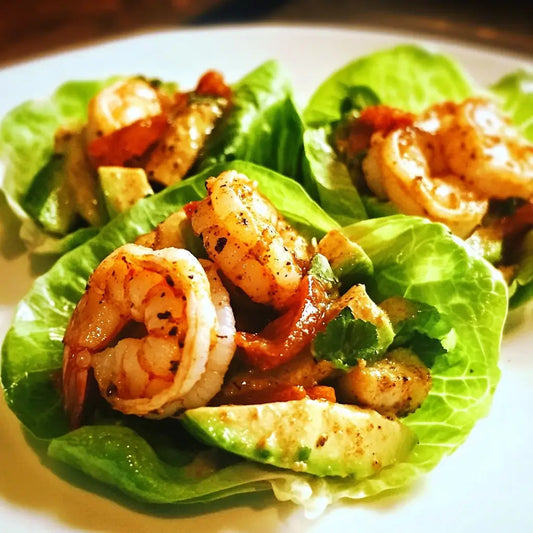 Simple Prawn & Avocado Lettuce Cups