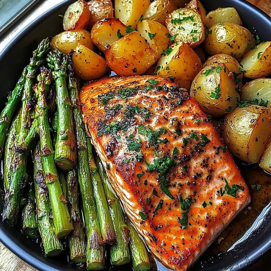 One-Pan Salmon & Asparagus with New Potatoes