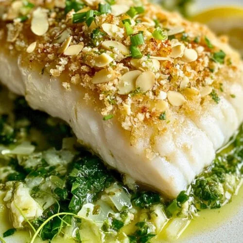 Baked Cod with a Herb & Almond Crust