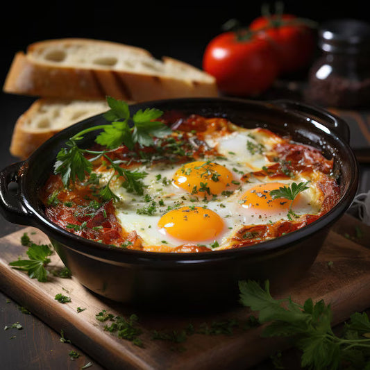 Baked Eggs in Tomato & Spinach (Shakshuka-Style)