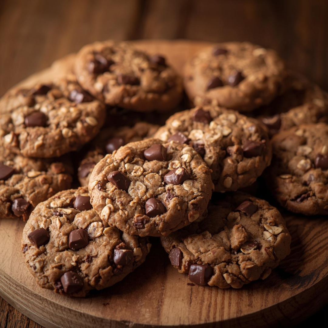 Banana, Oat & Dark Chocolate Cookies