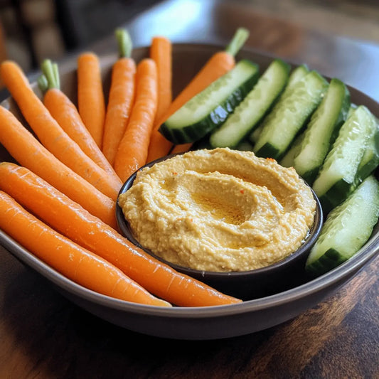 Carrot & Cucumber Sticks with Hummus
