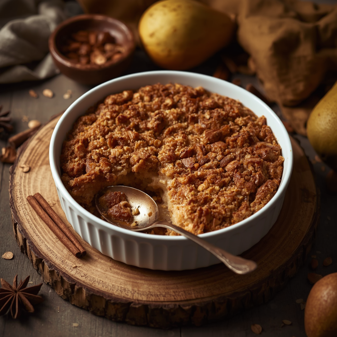 Soothing Chai-Spiced Pear & Oat Bake