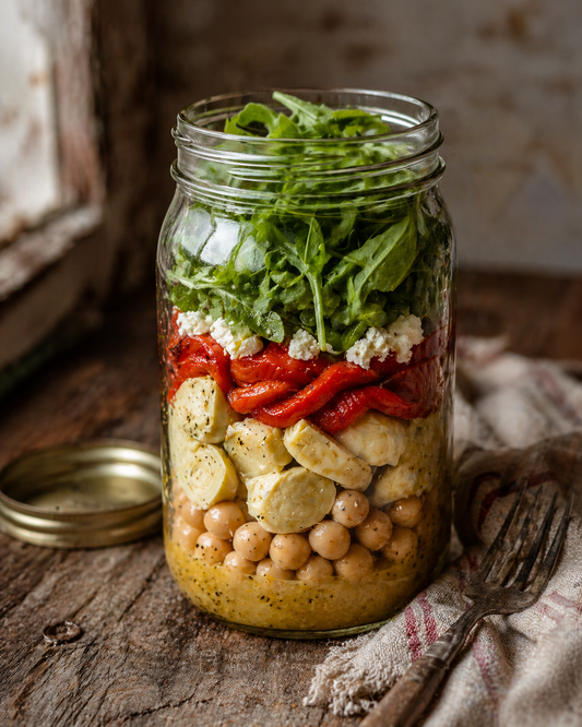 Chickpea & Artichoke Mason Jar Salad