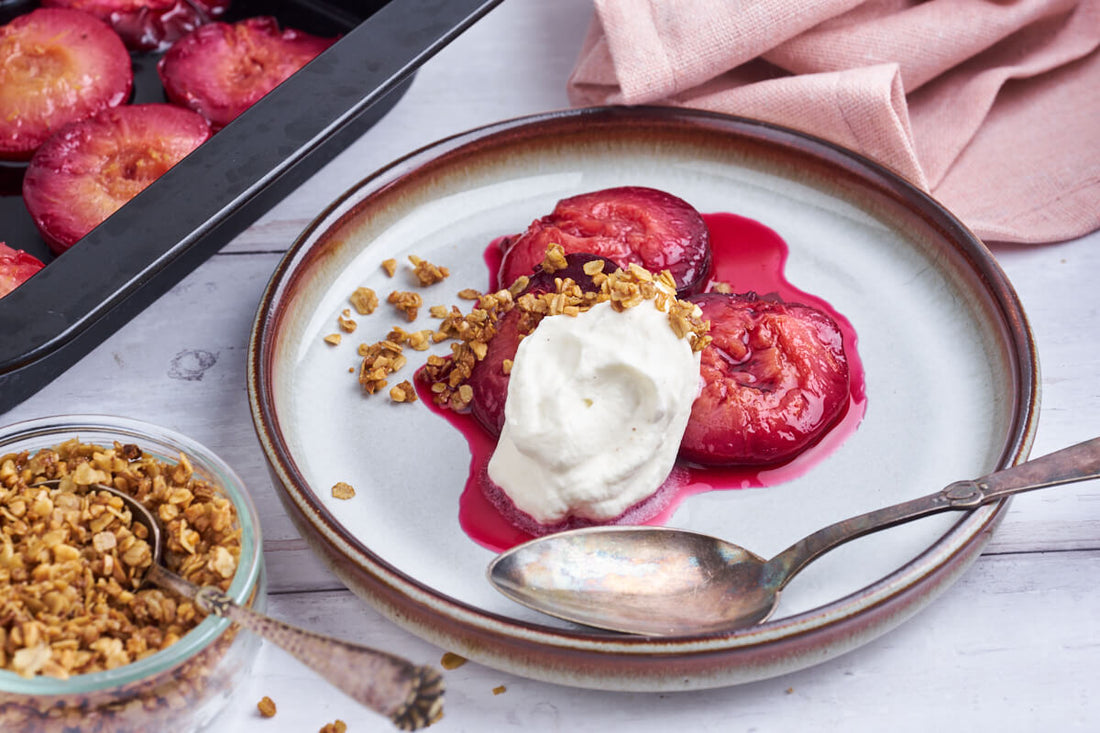 Cinnamon & Maple Baked Plums