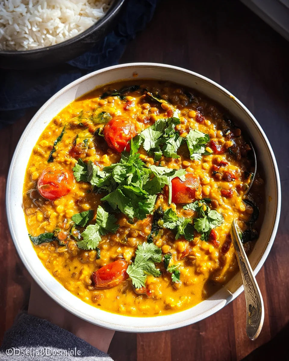 Creamy Coconut & Spinach Lentil Dahl