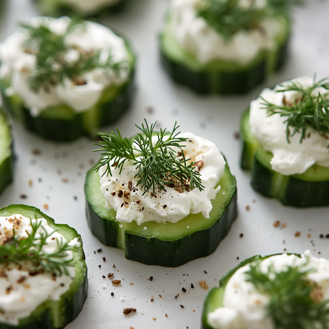 Cucumber & Cream Cheese Bites with Dill
