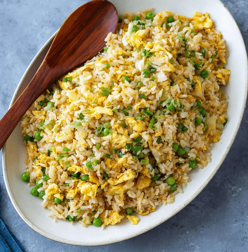 Egg Fried Rice with Frozen Peas