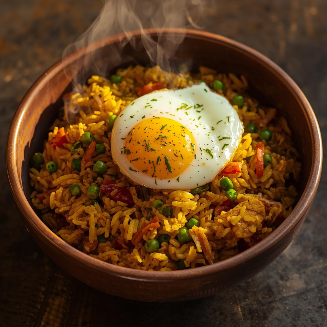 Gentle Ginger & Turmeric Fried Rice with Egg