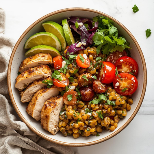 Gut-Healthy Mediterranean Chicken & Lentil Power Bowl