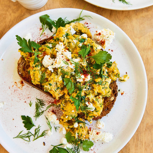Soft Herb & Feta Scrambled Eggs