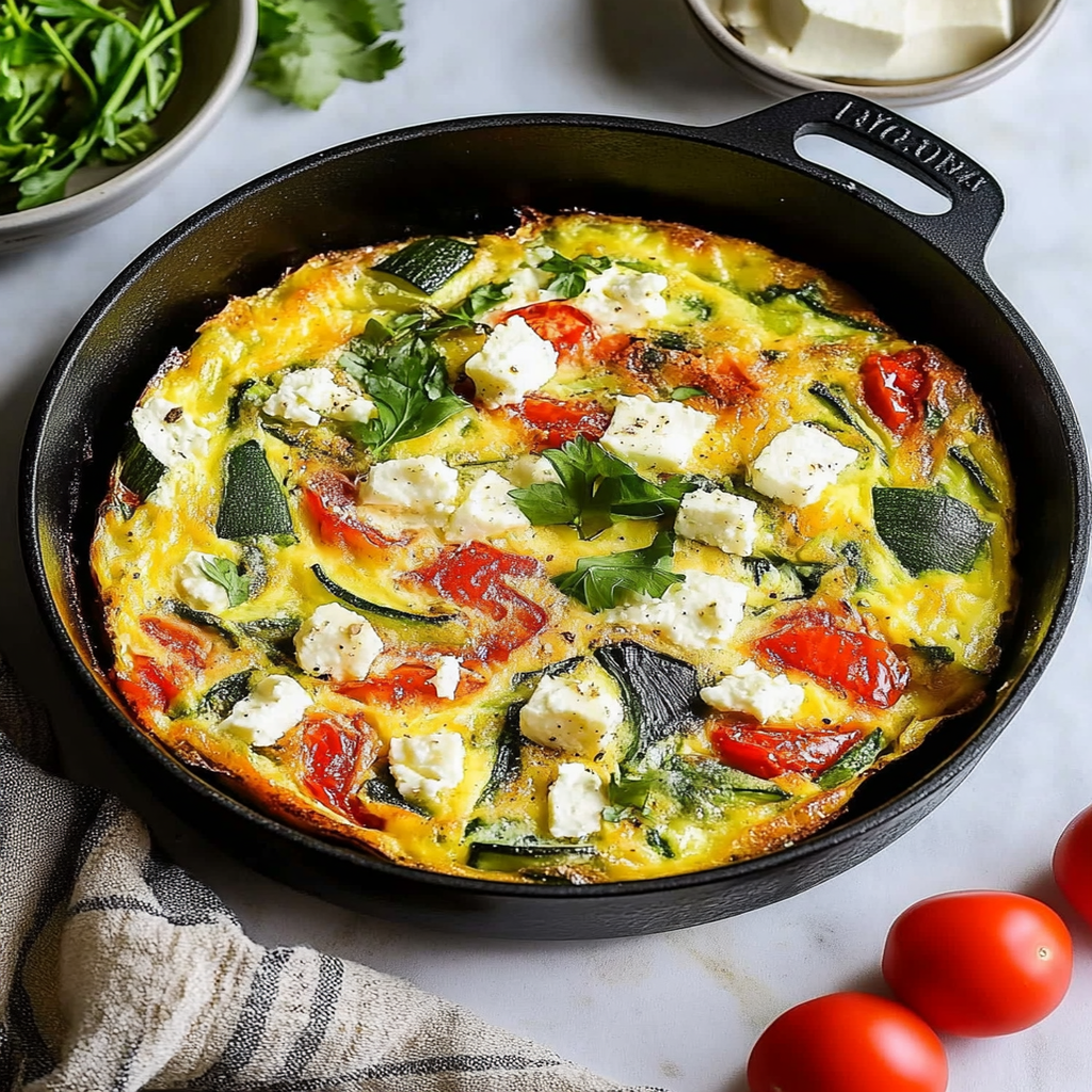 Roasted Vegetable & Feta Frittata