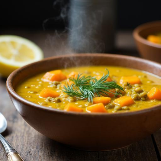 Lemony Lentil & Vegetable Soup with Dill
