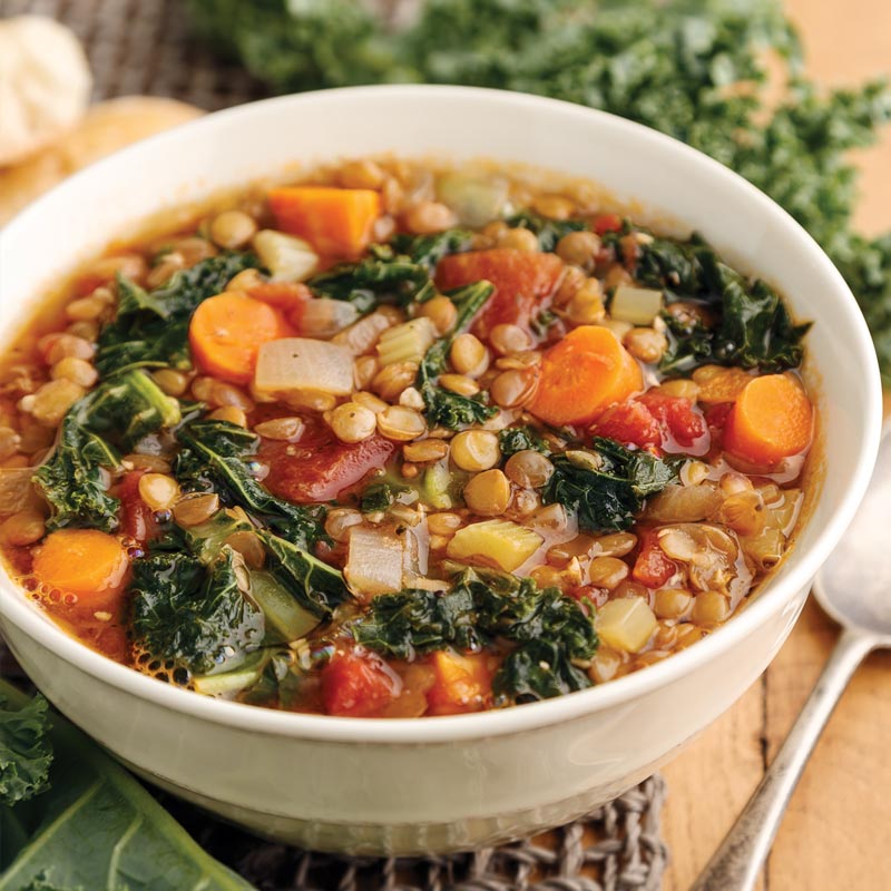Hearty Lentil & Vegetable Soup with Kale