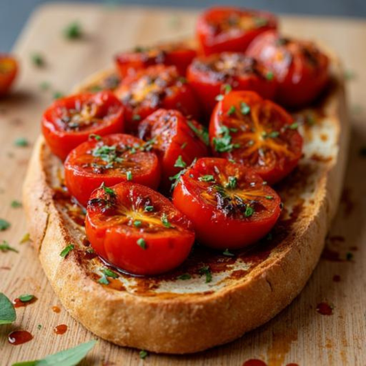 Roasted Balsamic Cherry Tomatoes on Sourdough