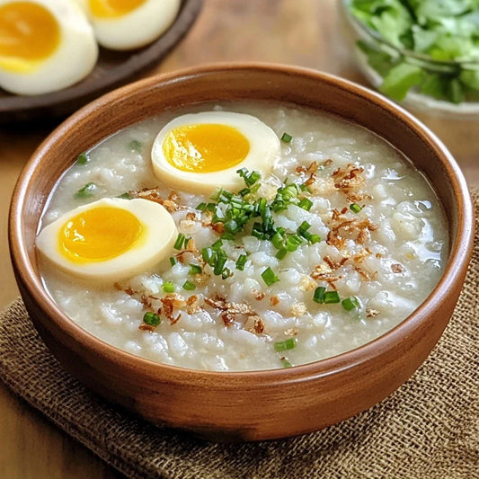 Savoury Rice Porridge with Soft Egg & Soy