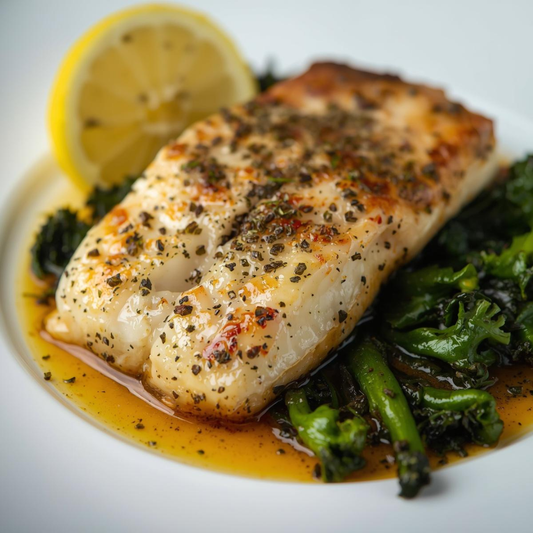 Simple Herb & Lemon Baked Cod with Greens