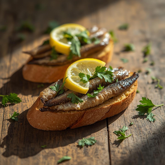 Simple Sardines on Sourdough with Lemon & Parsley