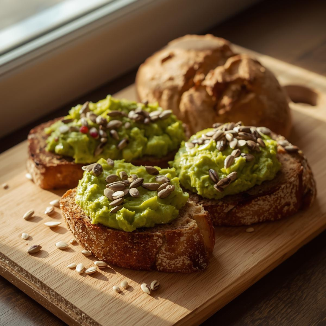 Simple Sourdough with Mashed Avocado & Seeds