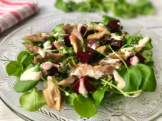 Smoked Mackerel & Beetroot Salad with Horseradish Yoghurt