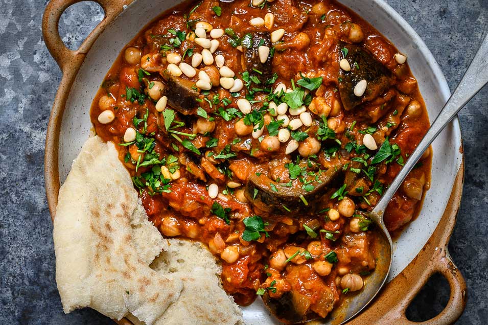 Smoky Aubergine & Chickpea Stew