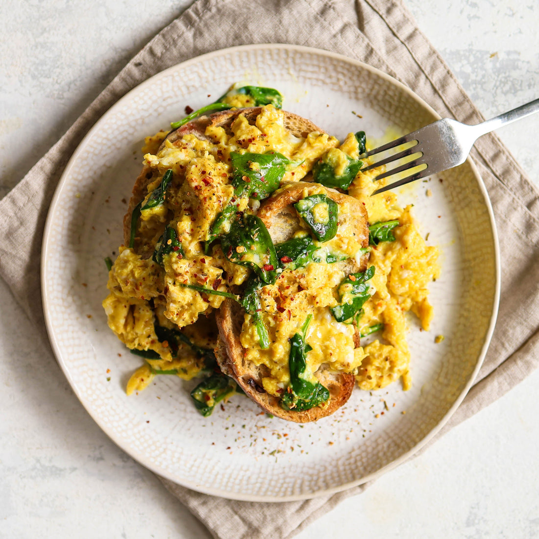 Soft-Scrambled Eggs with Turmeric & Sourdough