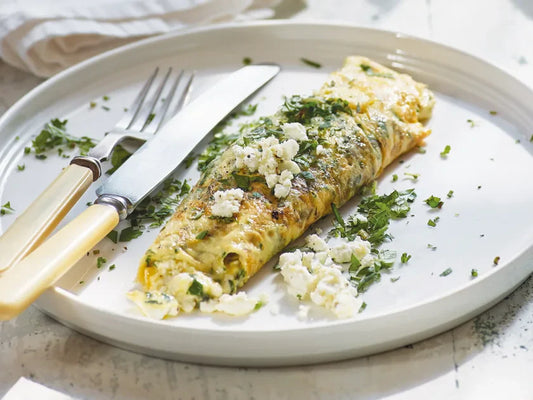 Soft Herby Omelette with Goat's Cheese