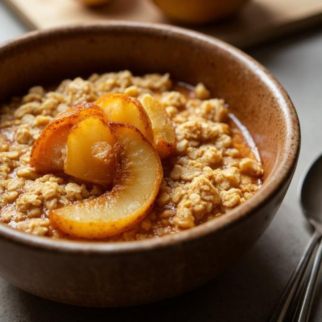Spiced Pear & Ginger Baked Oats