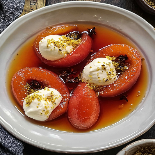 Spiced Poached Quince with Yoghurt