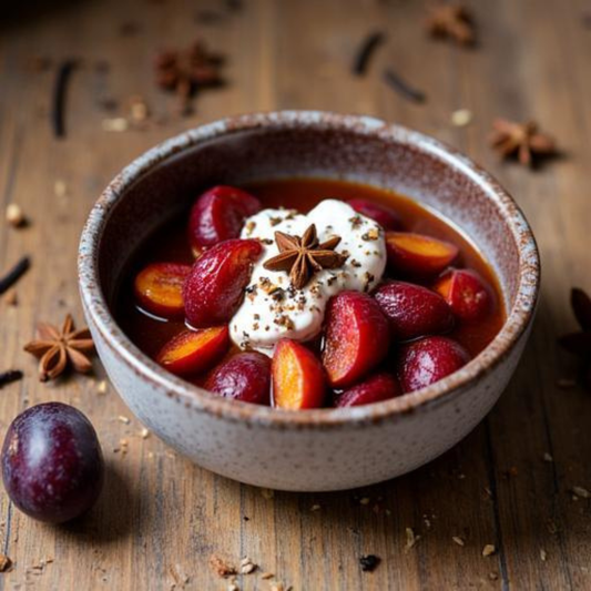 Stewed Plums with Star Anise & Vanilla