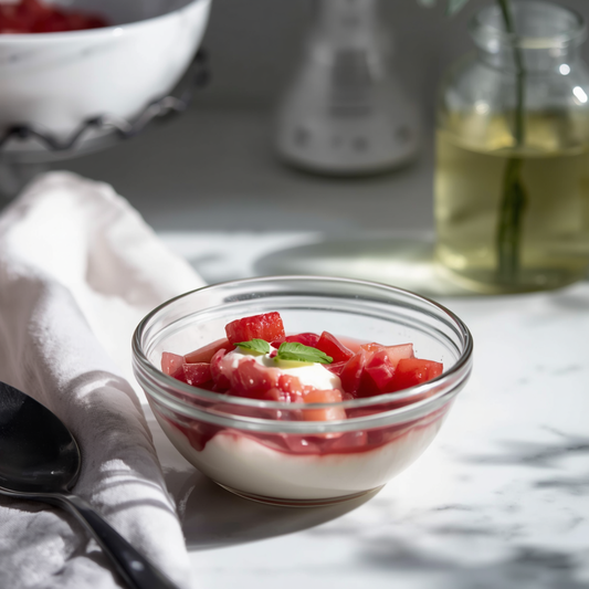 Stewed Rhubarb & Ginger Compote with Yoghurt