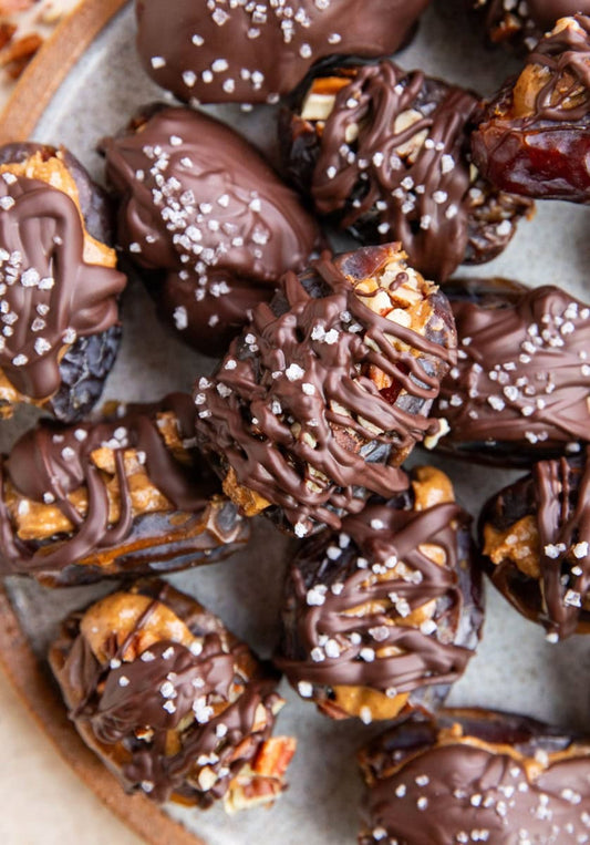 Dark Chocolate & Almond Butter Stuffed Dates