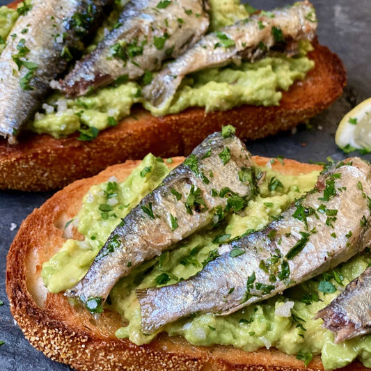 Simple Sardine & Avocado Smash on Sourdough