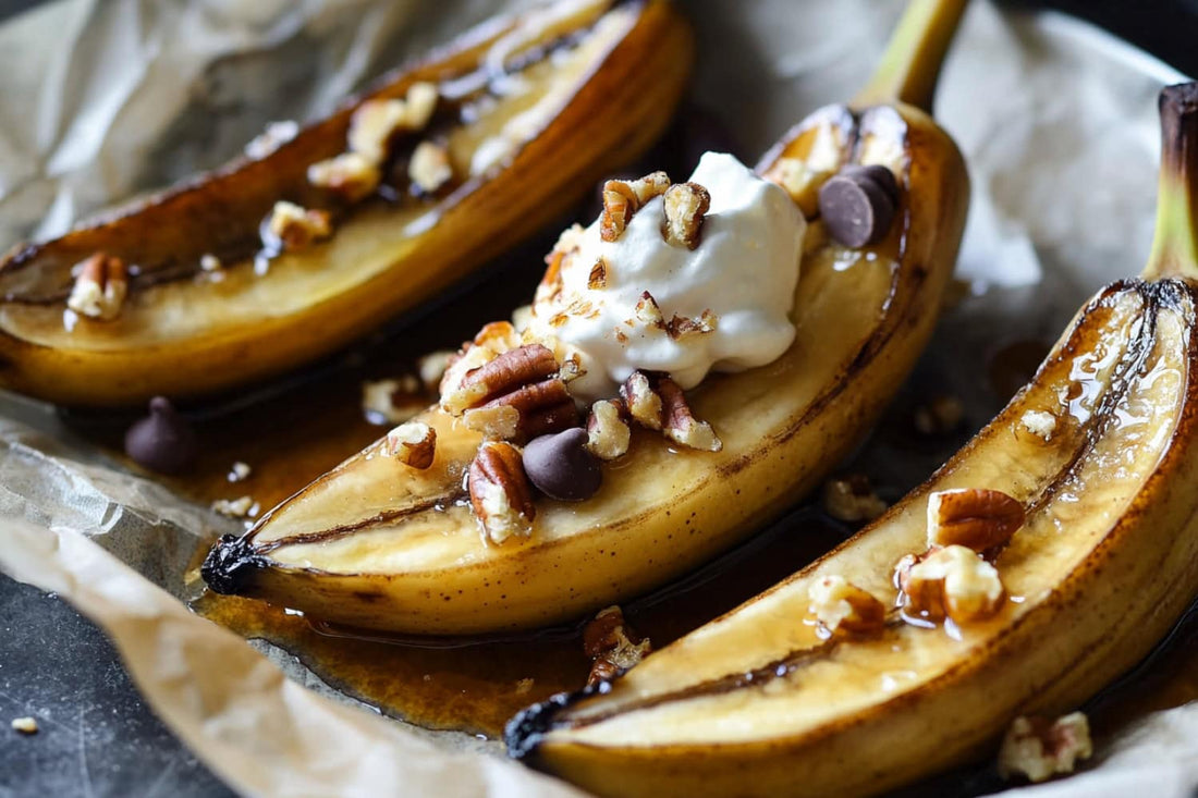 Baked Banana with Cinnamon & Walnuts
