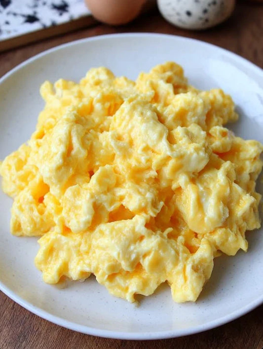 Mild Cheesy Scrambled Eggs (Soft, No Herbs)
