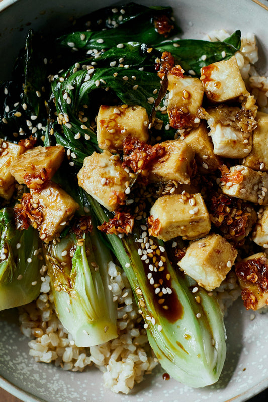 Ginger & Soy Baked Tofu with Bok Choy