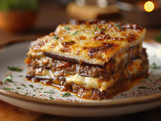 Smoky Aubergine & Lentil Moussaka