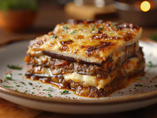 Smoky Aubergine & Lentil Moussaka