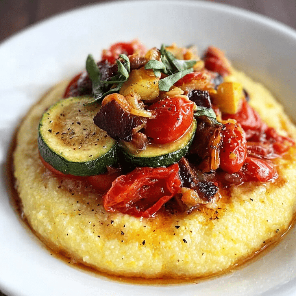 Simple Polenta with Tinned Ratatouille