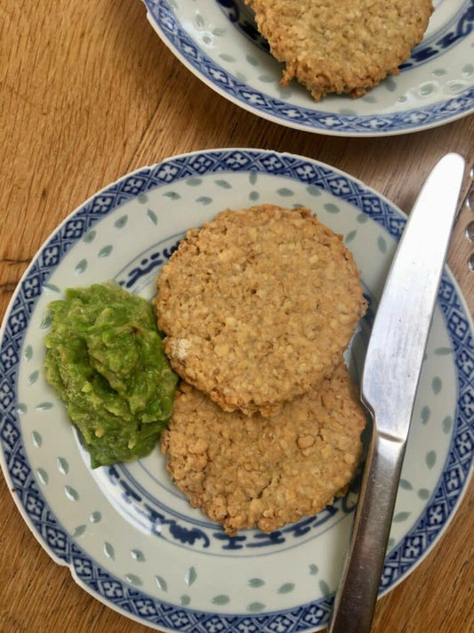 Savoury Oatcakes with Smashed Pea & Mint