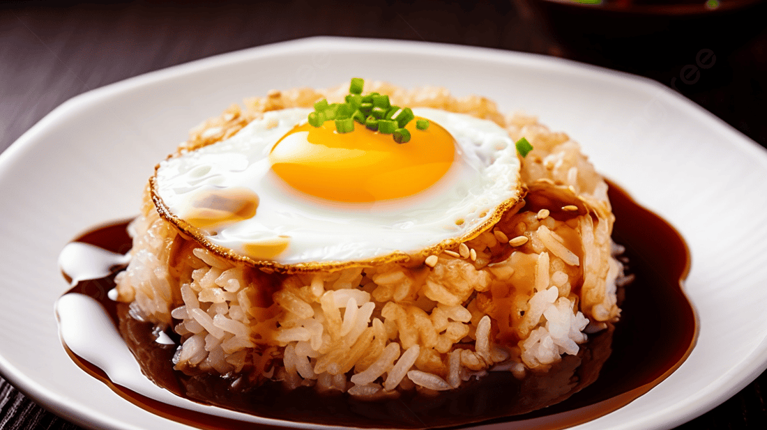 Plain Rice with a Fried Egg & Soy Sauce
