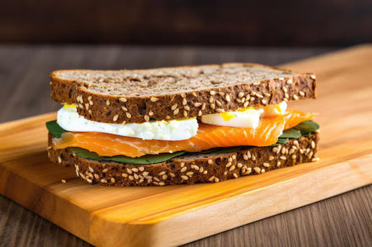 Smoked Salmon & Cream Cheese Rye Sandwich