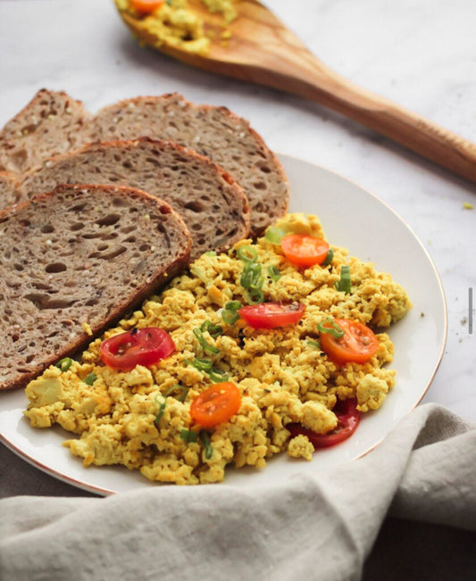 Soft Tofu Scramble on Rye