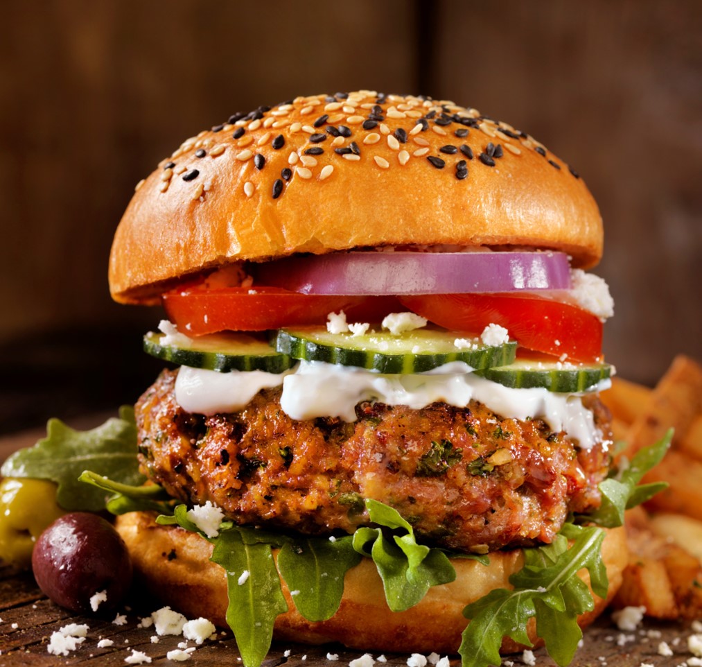 Turkey & Courgette Burgers with Sweet Potato Wedges