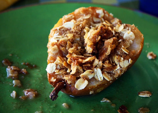 Baked Pears with Ginger & Oat Crumble