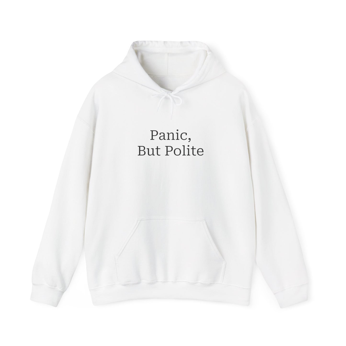 "Panic, But Polite" Hoodie | Anxiously Ever After