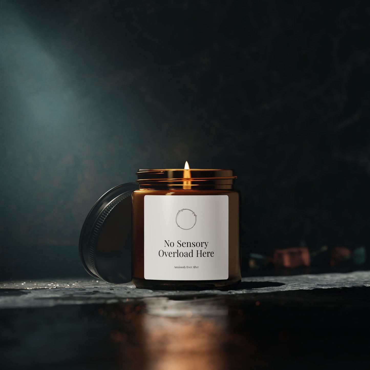 "No Sensory Overload Here" Unscented Soy Wax Candle | Anxiously Ever After